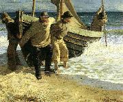 oscar bjorck baden saettes i soen oil painting